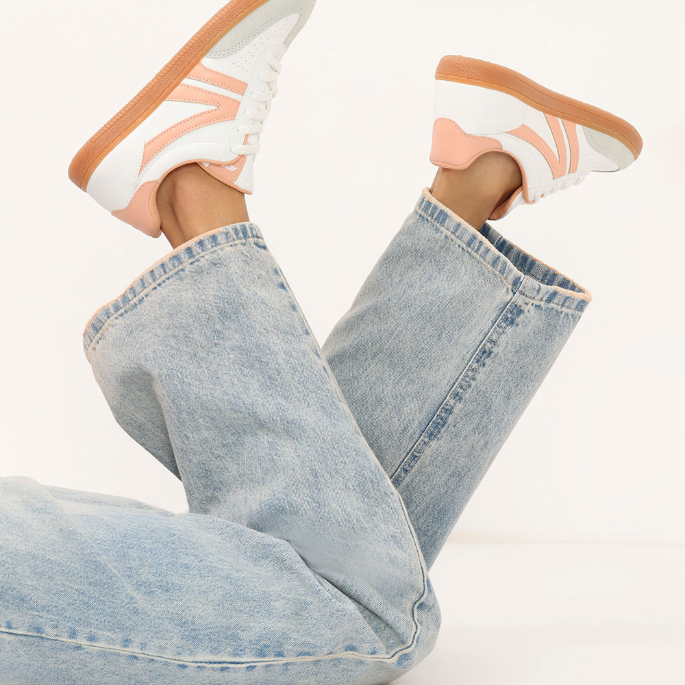Tênis casual com recortes ace laranja Tênis casual com recortes ace laranja