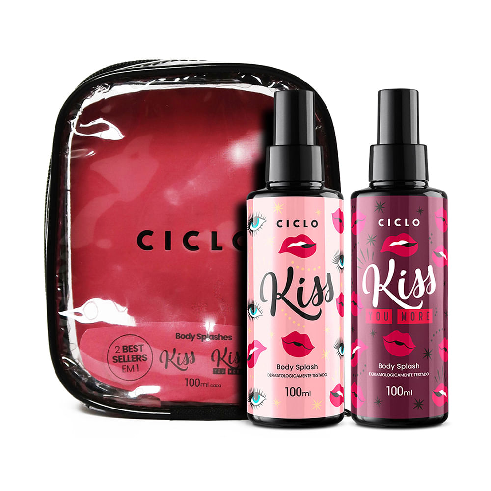 Estojo ciclo body splash kiss e kym Estojo ciclo body splash kiss e kym