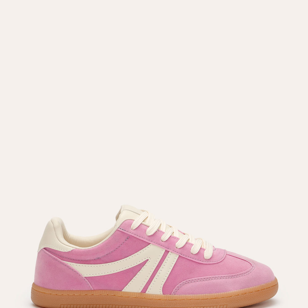 Tênis casual com recortes bicolor ace rosa Tênis casual com recortes bicolor ace rosa