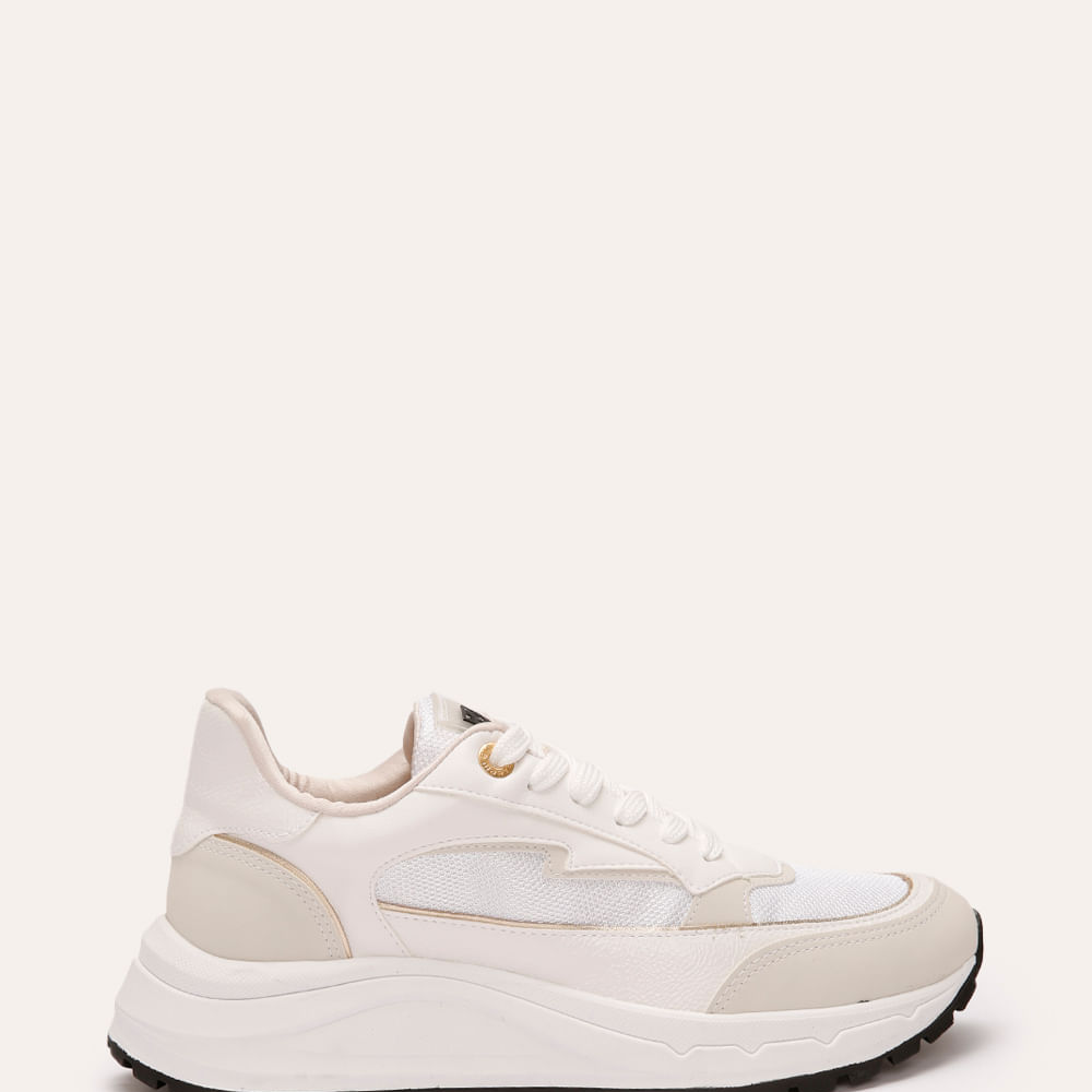 Tênis esportivo via marte com recortes branco Tênis esportivo via marte com recortes branco
