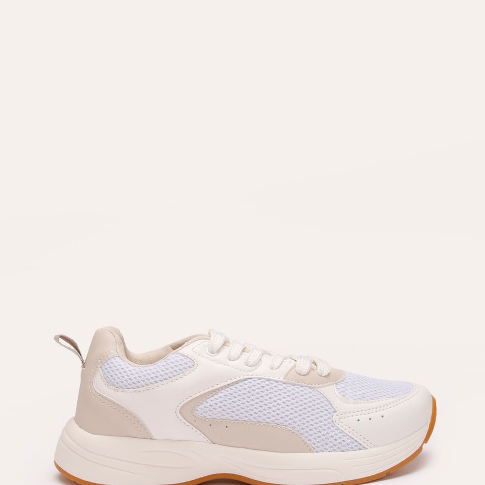 Tênis esportivo com recortes ace off white Tênis esportivo com recortes ace off white