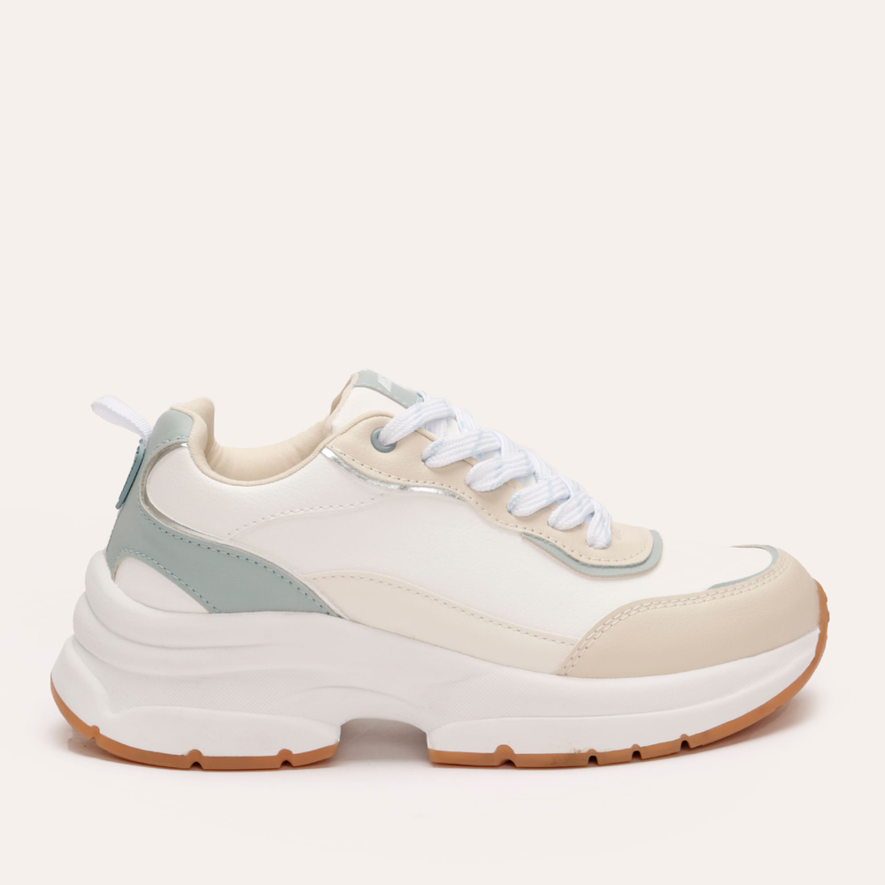Tênis casual com recortes ace branco Tênis casual com recortes ace branco