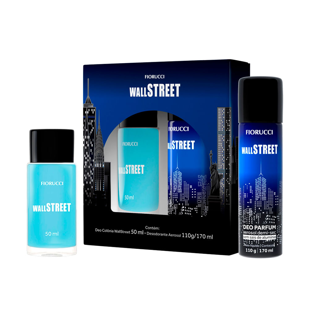Kit wall street colônia e desodorante aerosol Kit wall street colônia e desodorante aerosol