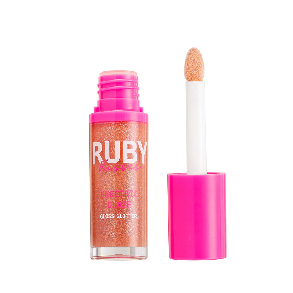 Gloss ruby kisses glitter electric glaze blush gold dourado