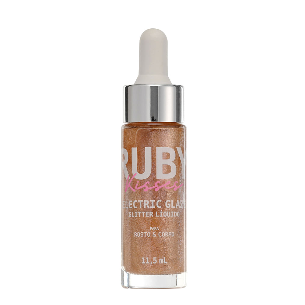 Glitter ruby kisses líquido electric glaze blush gold dourado Glitter ruby kisses líquido electric glaze blush gold dourado