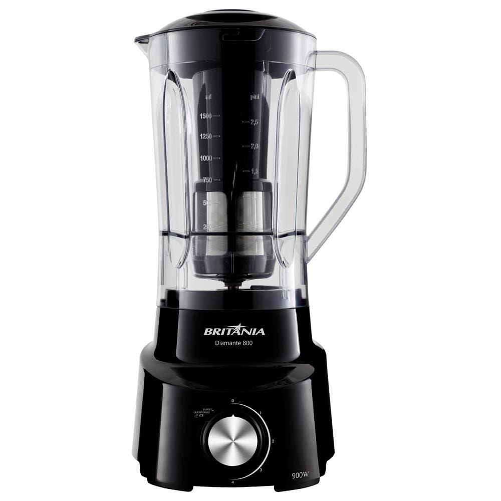 Liquidificador Britânia Diamante 800 com Função Ice, Função Pulsar, 900W e 4 Velocidades - Preto - 220V Liquidificador Britânia Diamante 800 com Função Ice, Função Pulsar, 900W e 4 Velocidades - Preto - 220V