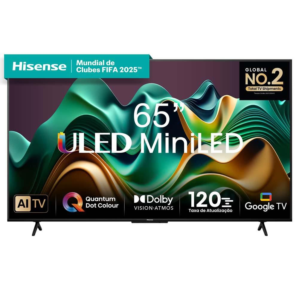 Smart TV 65" Hisense Ultra HD 4K Mini LED U6N com Google TV, Wi-Fi, Bluetooth, USB e HDMI - 65U66LUA Smart TV 65" Hisense Ultra HD 4K Mini LED U6N com Google TV, Wi-Fi, Bluetooth, USB e HDMI - 65U66LUA