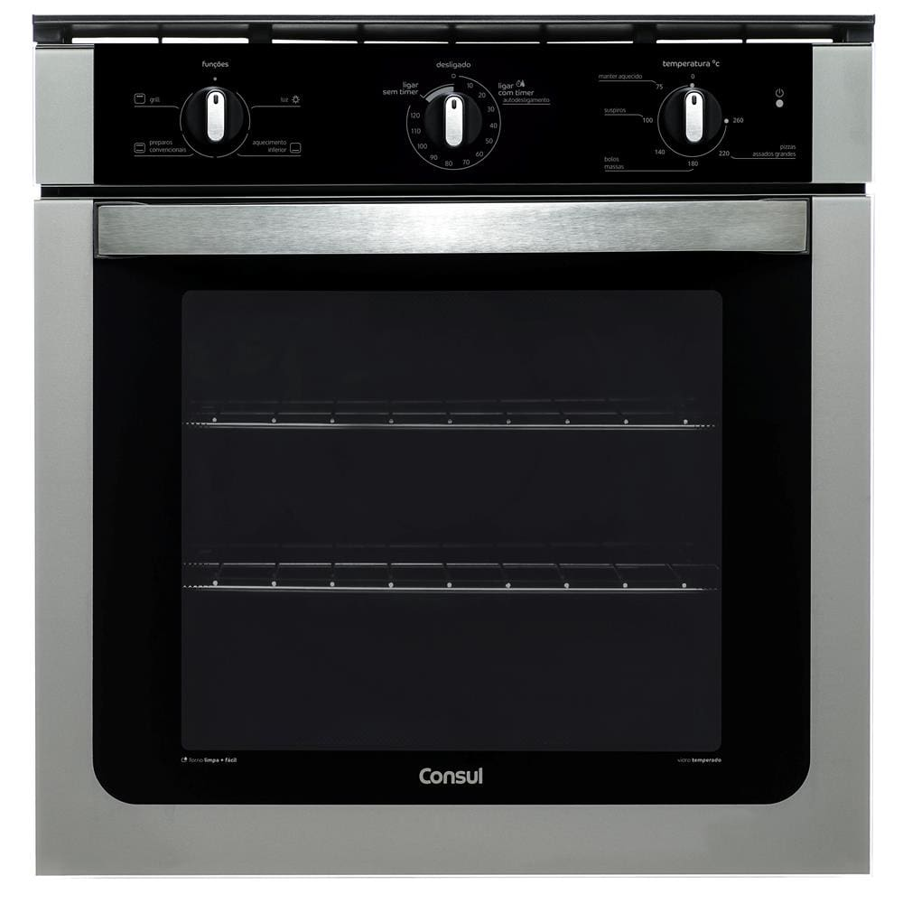 Forno de Embutir Elétrico Consul COB84AR com Grill, Timer, Autodesligamento e Alta Capacidade 220V 84 litro Forno de Embutir Elétrico Consul COB84AR com Grill, Timer, Autodesligamento e Alta Capacidade 220V 84 litro