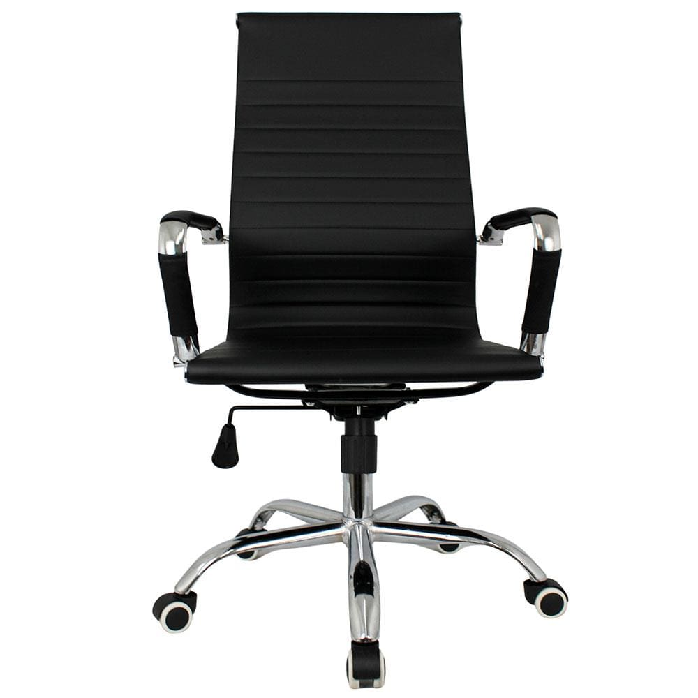 Cadeira de Escritório Giratória Conthey Presidente Nairóbi com Regulagem de Altura, Apoio para os Braços e Mecanismo Relax - Preto Cadeira de Escritório Giratória Conthey Presidente Nairóbi com Regulagem de Altura, Apoio para os Braços e Mecanismo Relax - Preto