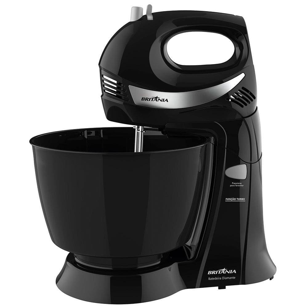 Batedeira Britânia Diamante com 4 Velocidades Preta - 110V Batedeira Britânia Diamante com 4 Velocidades Preta - 110V