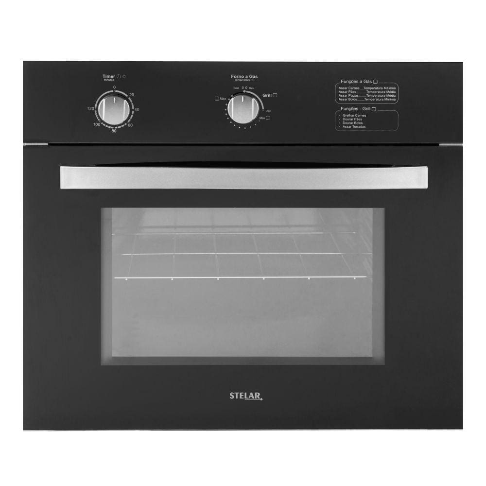 Forno De Embutir a Gas Stelar Topazio Preto 46 Litros - 110V Forno De Embutir a Gas Stelar Topazio Preto 46 Litros - 110V