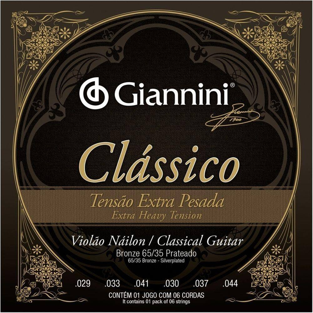 Cordas Violão Nylon Giannini Clássico Extra Pesada GENWXPA