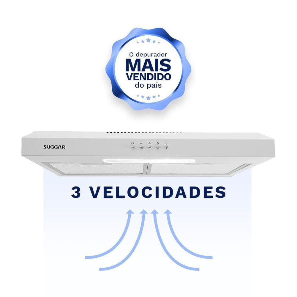 Depurador e Exaustor de ar Slim 60 Cm Branco Suggar - 110V