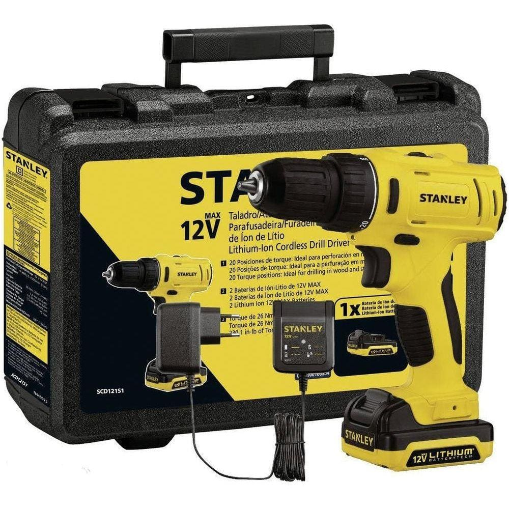 Parafusadeira E Furadeira 12V 2 Baterias Scd121S2Kb Stanley Parafusadeira E Furadeira 12V 2 Baterias Scd121S2Kb Stanley
