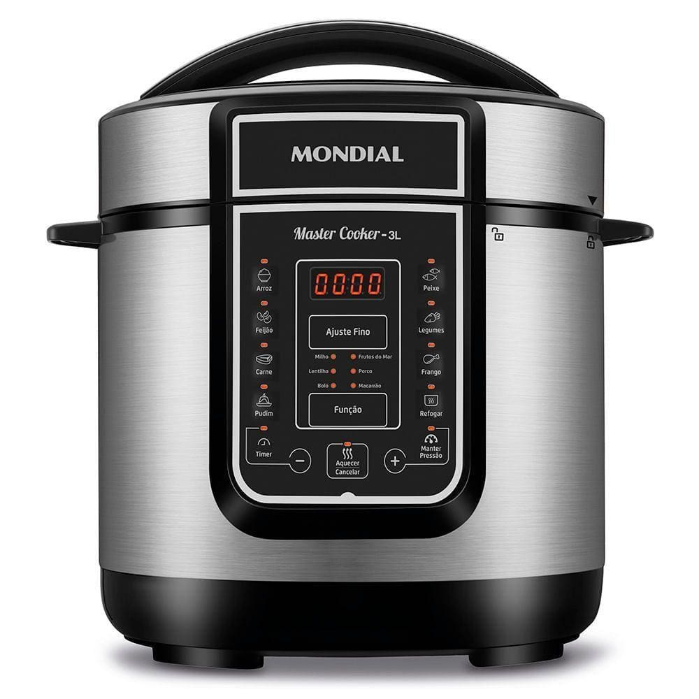 Panela De Pressão Elétrica Mondial Digital Master Cooker Pe-40 Panela Elétrica Pressão-220v-preto/inox - 220V Panela De Pressão Elétrica Mondial Digital Master Cooker Pe-40 Panela Elétrica Pressão-220v-preto/inox - 220V