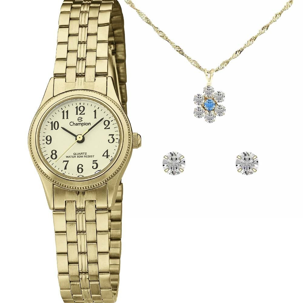 Kit Relógio Champion Feminino com Colar e Brincos CH27069X Kit Relógio Champion Feminino com Colar e Brincos CH27069X