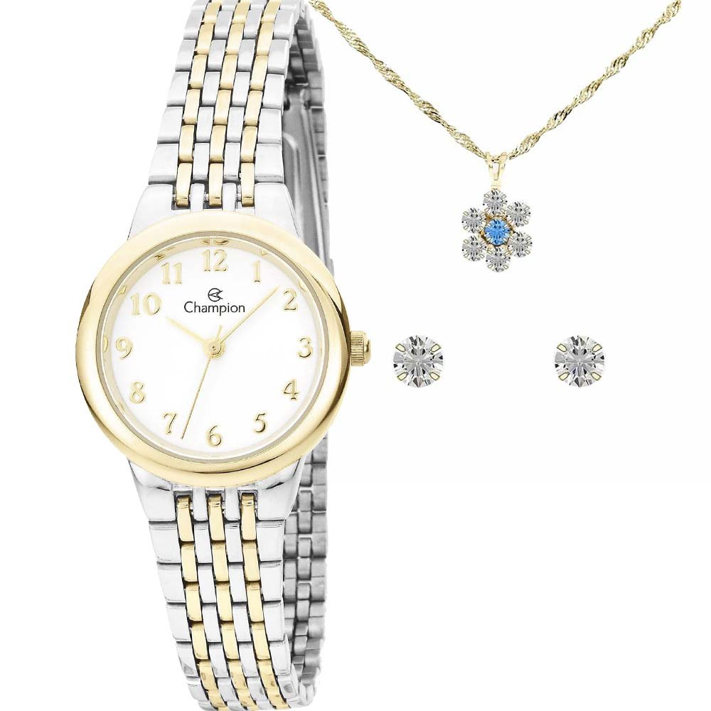 Kit Relógio Champion Feminino com Colar e Brincos CH24811D Kit Relógio Champion Feminino com Colar e Brincos CH24811D