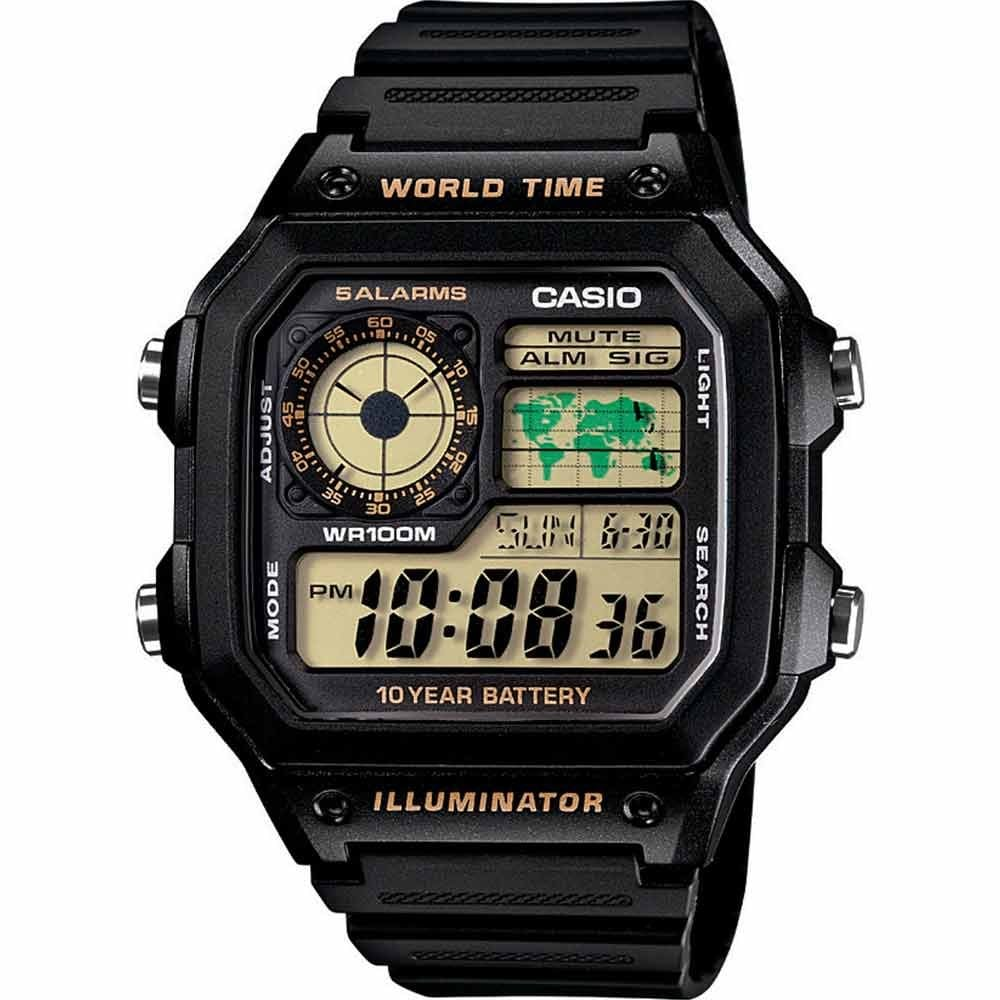 Relógio Digital Casio World Time AE-1200WH-1BVDF-SC Relógio Digital Casio World Time AE-1200WH-1BVDF-SC