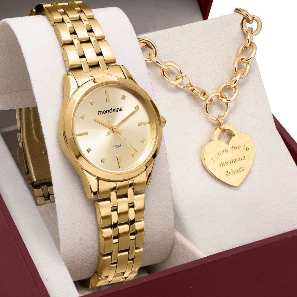 Kit Relógio Mondaine Feminino com Pulseira 32611LPMKDE1K3 Kit Relógio Mondaine Feminino com Pulseira 32611LPMKDE1K3