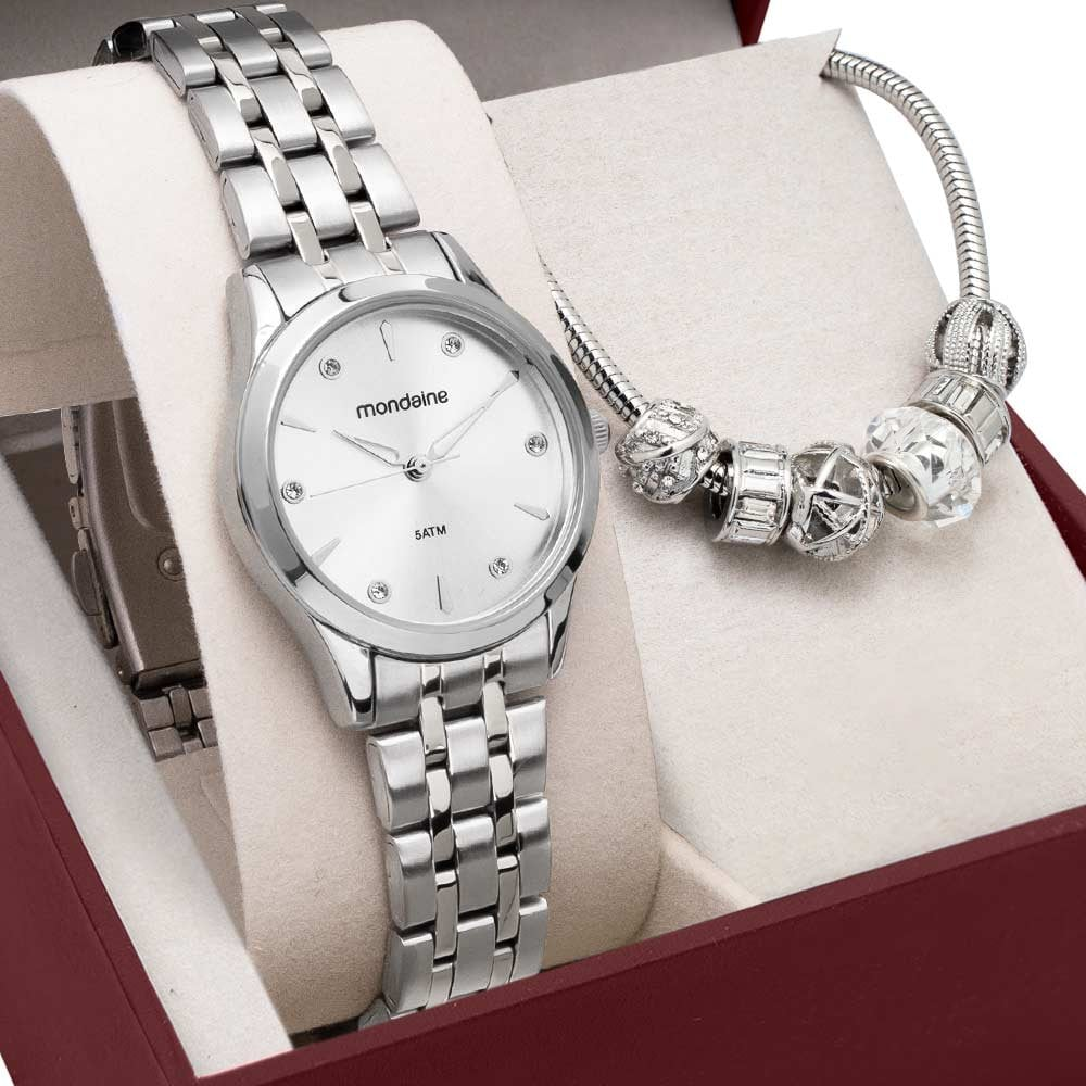 Kit Relógio Mondaine Feminino com Pulseira 32610L0MKNE2K2 Kit Relógio Mondaine Feminino com Pulseira 32610L0MKNE2K2