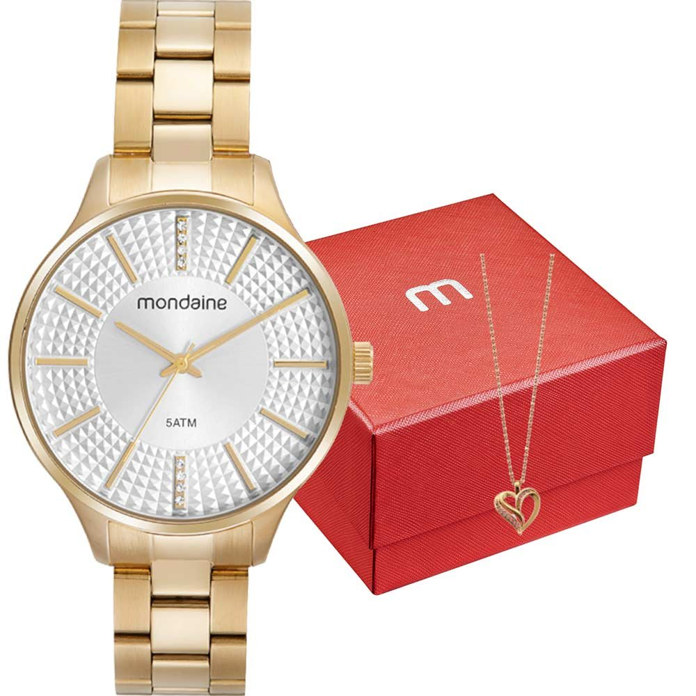 Kit Relógio Mondaine Feminino com Colar 32535LPMKDE1K1 Kit Relógio Mondaine Feminino com Colar 32535LPMKDE1K1