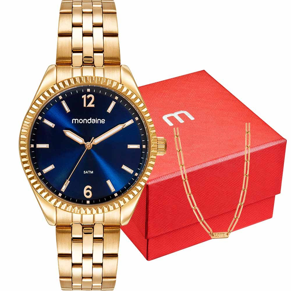 Kit Relógio Mondaine Feminino com Colar 32500LPMKDE1K1 Kit Relógio Mondaine Feminino com Colar 32500LPMKDE1K1