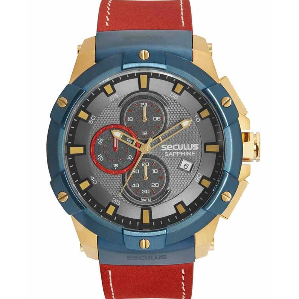 Relógio Seculus Masculino Upper Sapphire 20923GPSVLC8 Relógio Seculus Masculino Upper Sapphire 20923GPSVLC8