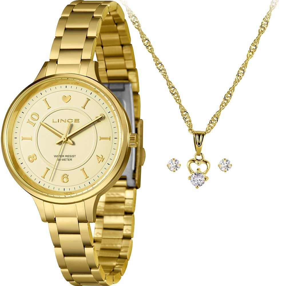 Kit Relógio Lince Feminino com Colar e Brincos LRGH207L38K09DC2KX Kit Relógio Lince Feminino com Colar e Brincos LRGH207L38K09DC2KX