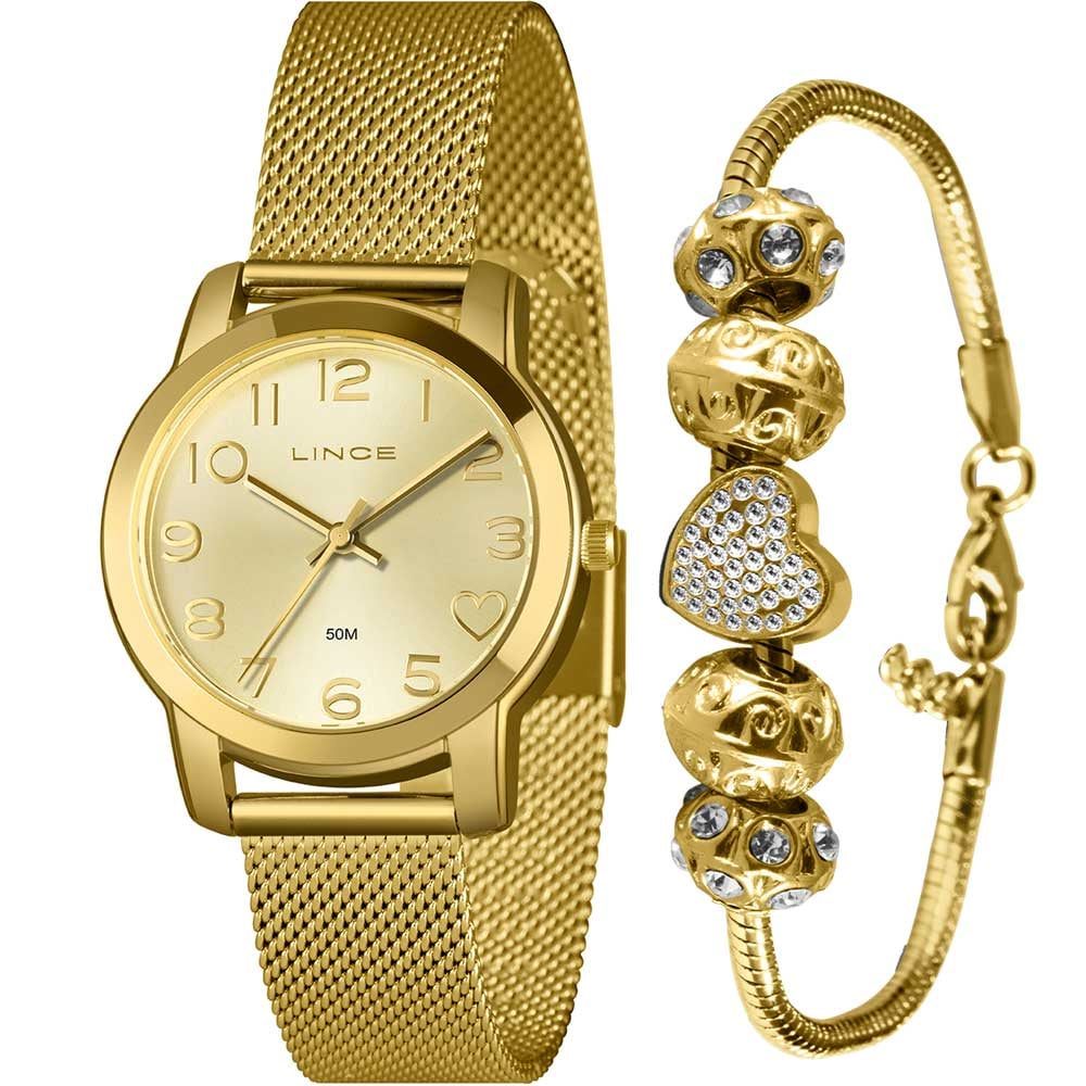 Kit Relógio Lince Feminino com Pulseira LRG4783L34K07AC2KX Kit Relógio Lince Feminino com Pulseira LRG4783L34K07AC2KX