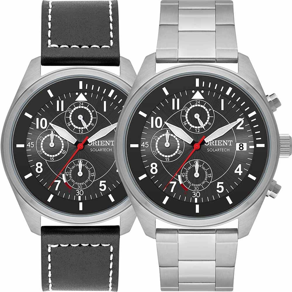 Relógio Orient Masculino Solar Tech Troca Pulseira MBSSC249P2SX Relógio Orient Masculino Solar Tech Troca Pulseira MBSSC249P2SX