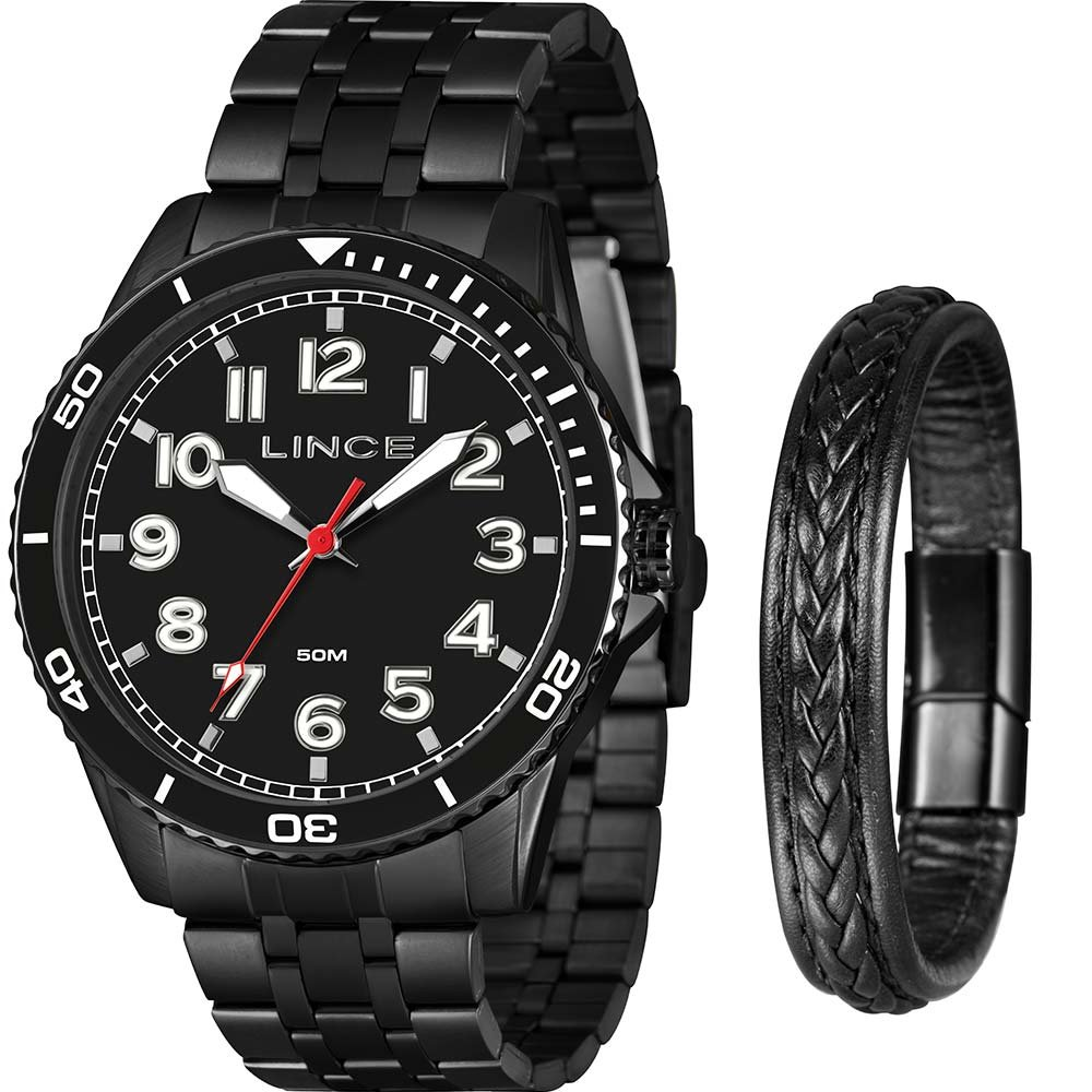Kit Relógio Lince Masculino com Pulseira MRNM008L46K0AYP2PX Kit Relógio Lince Masculino com Pulseira MRNM008L46K0AYP2PX
