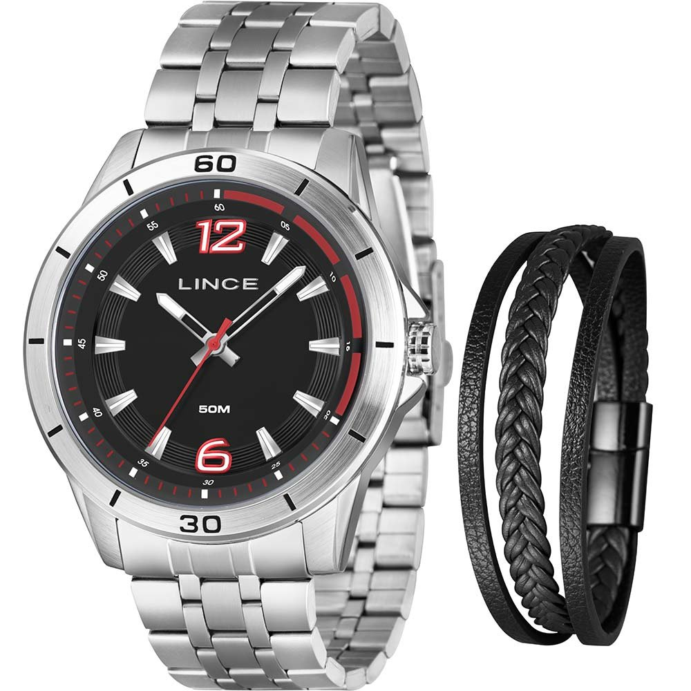 Kit Relógio Lince Masculino com Pulseira MRMM004L46K0APP2SX Kit Relógio Lince Masculino com Pulseira MRMM004L46K0APP2SX