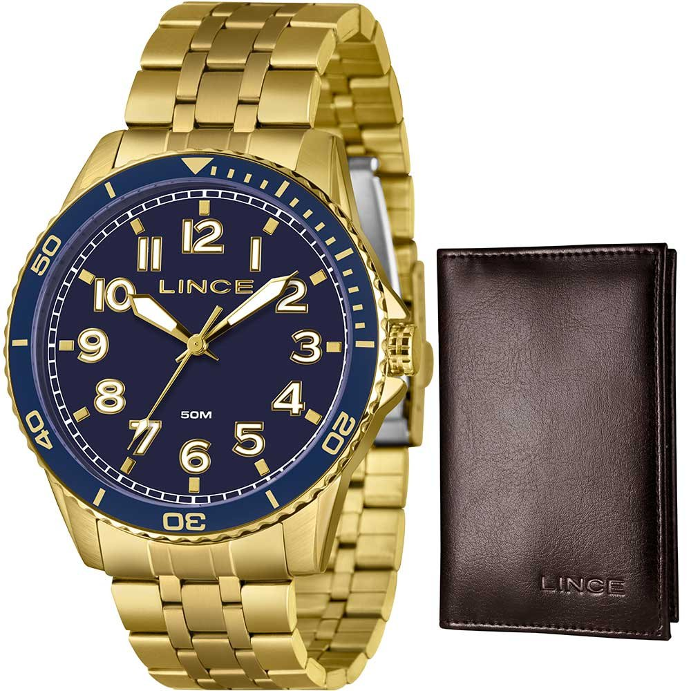 Kit Relógio Lince Masculino com Porta Cartões MRGM008L46K0B0D2KX Kit Relógio Lince Masculino com Porta Cartões MRGM008L46K0B0D2KX