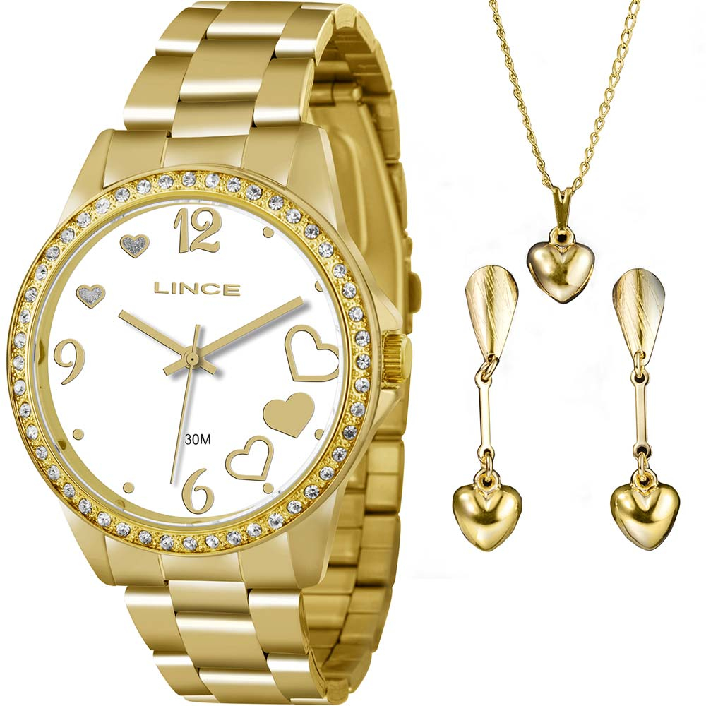 Kit Relógio Lince Feminino com Colar e brincos LRGJ040LK120B2KX Kit Relógio Lince Feminino com Colar e brincos LRGJ040LK120B2KX