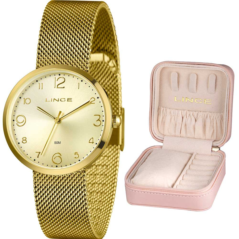 Kit Relógio Lince Feminino com Porta Jóias LRGH229L36C2KX Kit Relógio Lince Feminino com Porta Jóias LRGH229L36C2KX