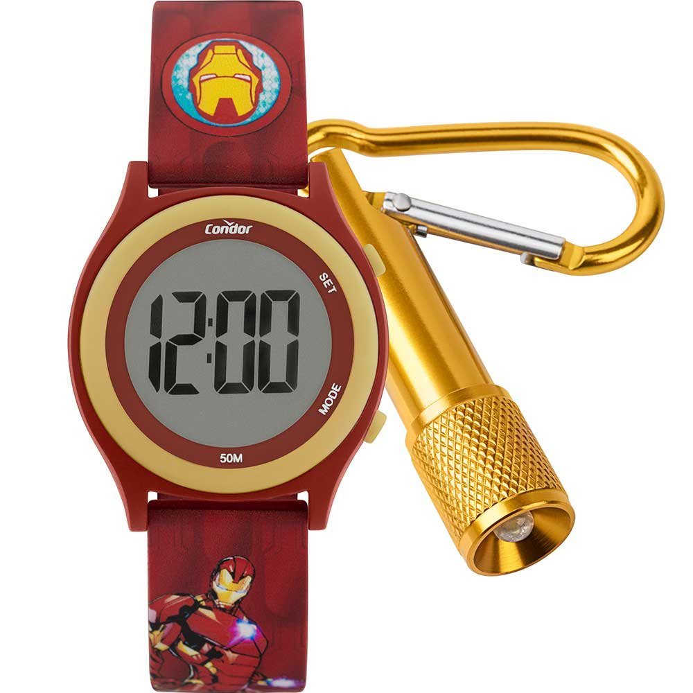Kit Relógio Infantil Marvel Avengers com Lanterna COBJ3572AF/K8R Kit Relógio Infantil Marvel Avengers com Lanterna COBJ3572AF/K8R