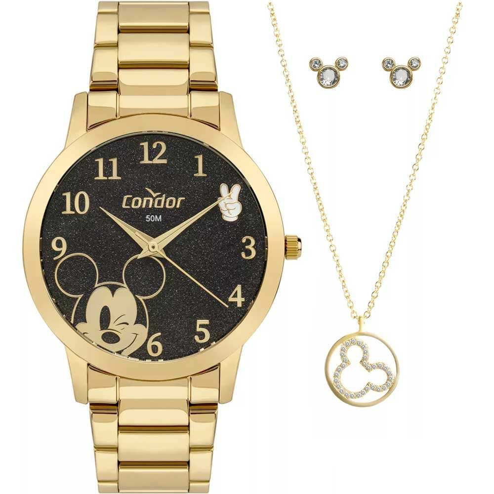 Kit Relógio Condor Feminino Disney com Colar e Brincos CO2035NGJ/KI4P Kit Relógio Condor Feminino Disney com Colar e Brincos CO2035NGJ/KI4P