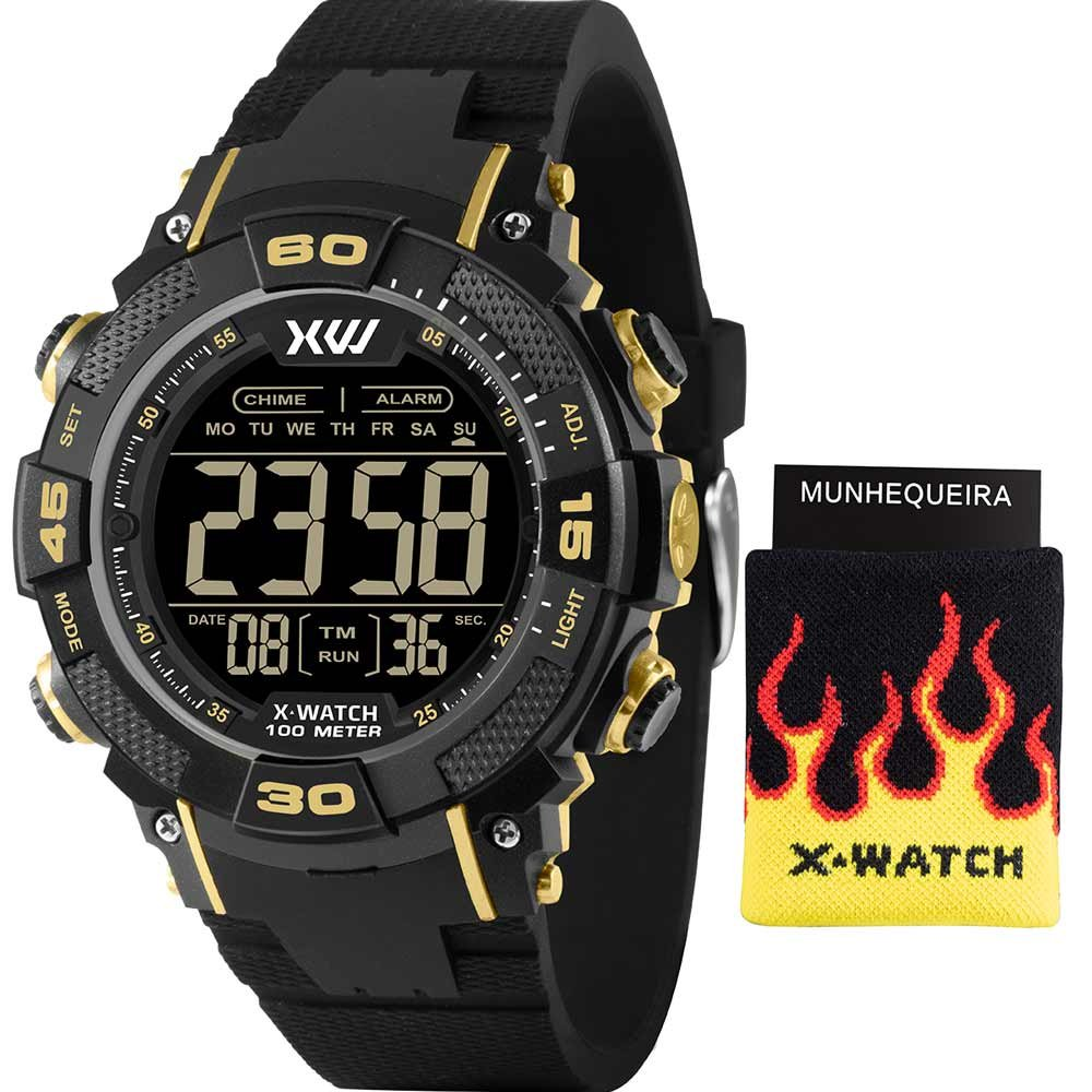 Kit Relógio Digital X-Watch Masculino com Munhequeira XMPPD796K0BMPXPX Kit Relógio Digital X-Watch Masculino com Munhequeira XMPPD796K0BMPXPX