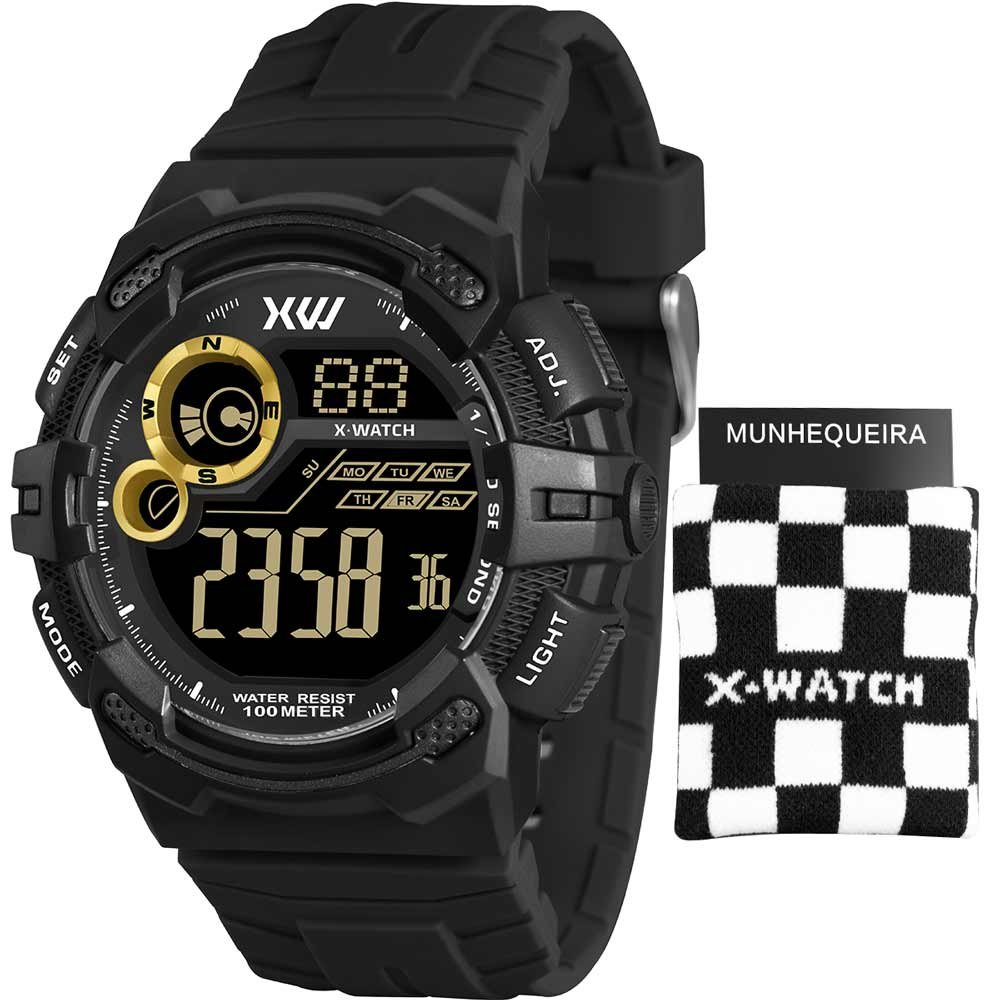 Kit Relógio Digital X-Watch Masculino com Munhequeira XMPPD794K0BJPXPX Kit Relógio Digital X-Watch Masculino com Munhequeira XMPPD794K0BJPXPX