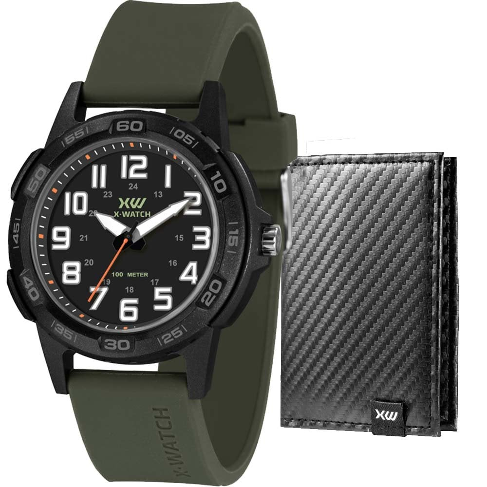 Kit Relógio X-Watch Masculino com Porta Cartões XMPP0050K0BWP2EX Kit Relógio X-Watch Masculino com Porta Cartões XMPP0050K0BWP2EX