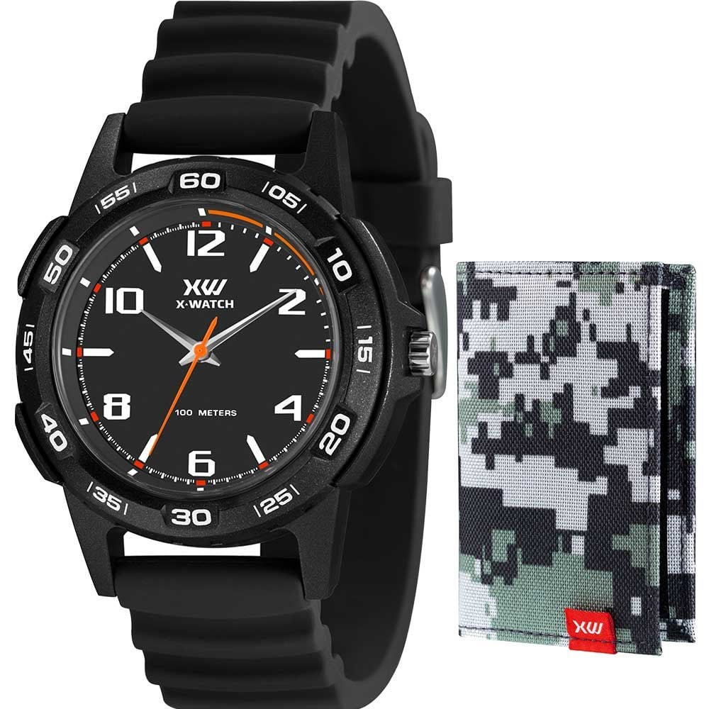 Kit Relógio X-Watch Masculino com Porta Cartões XMPP0049K0BRP2PX Kit Relógio X-Watch Masculino com Porta Cartões XMPP0049K0BRP2PX