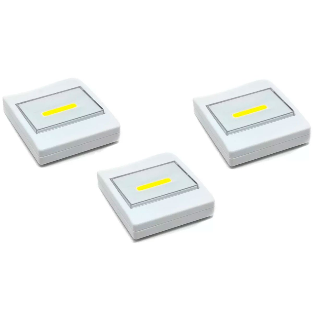 Kit 3 Luminárias Portáteis Interruptor Luz de LED Kit 3 Luminárias Portáteis Interruptor Luz de LED