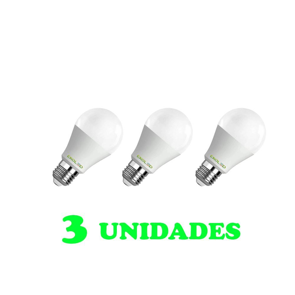 3 Lampadas Bulbo E27 15W Ed Bivolt Policarbonato Leitosa Branco 3 Lampadas Bulbo E27 15W Ed Bivolt Policarbonato Leitosa Branco