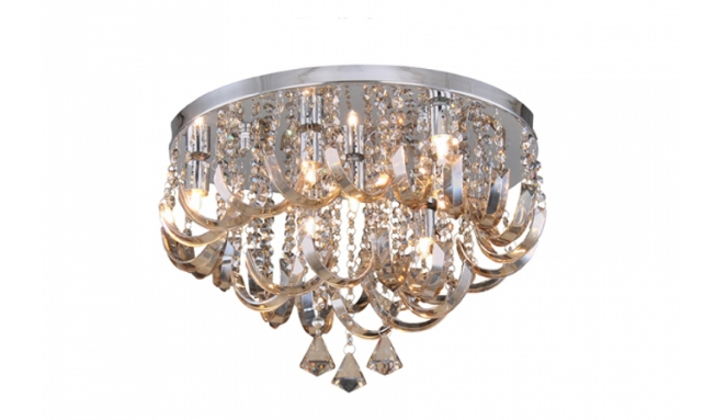 Plafon Arcos De Cristal 7 Lampadas Champanhe Plafon Arcos De Cristal 7 Lampadas Champanhe