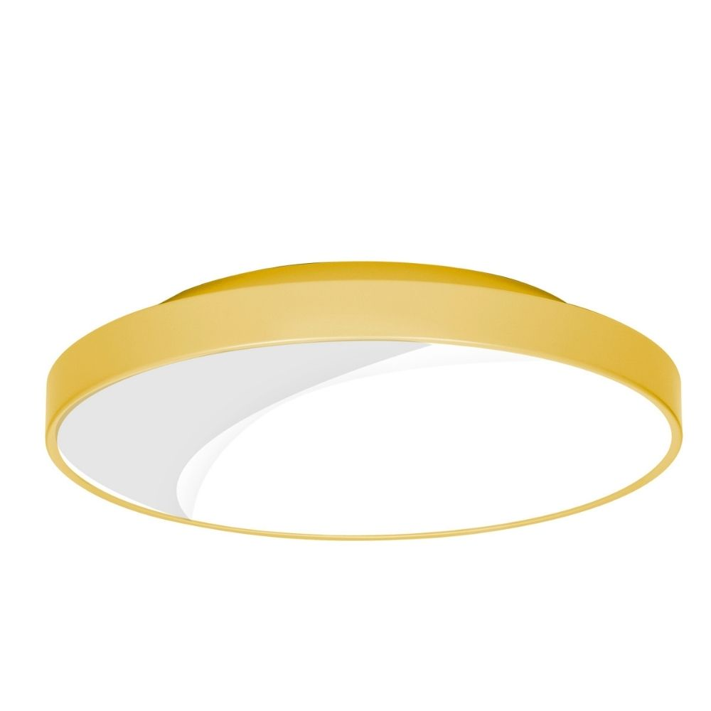 Plafon Sobrepor 4 Lâmpadas Redondo Soquete E27 Amarelo Plafon Sobrepor 4 Lâmpadas Redondo Soquete E27 Amarelo