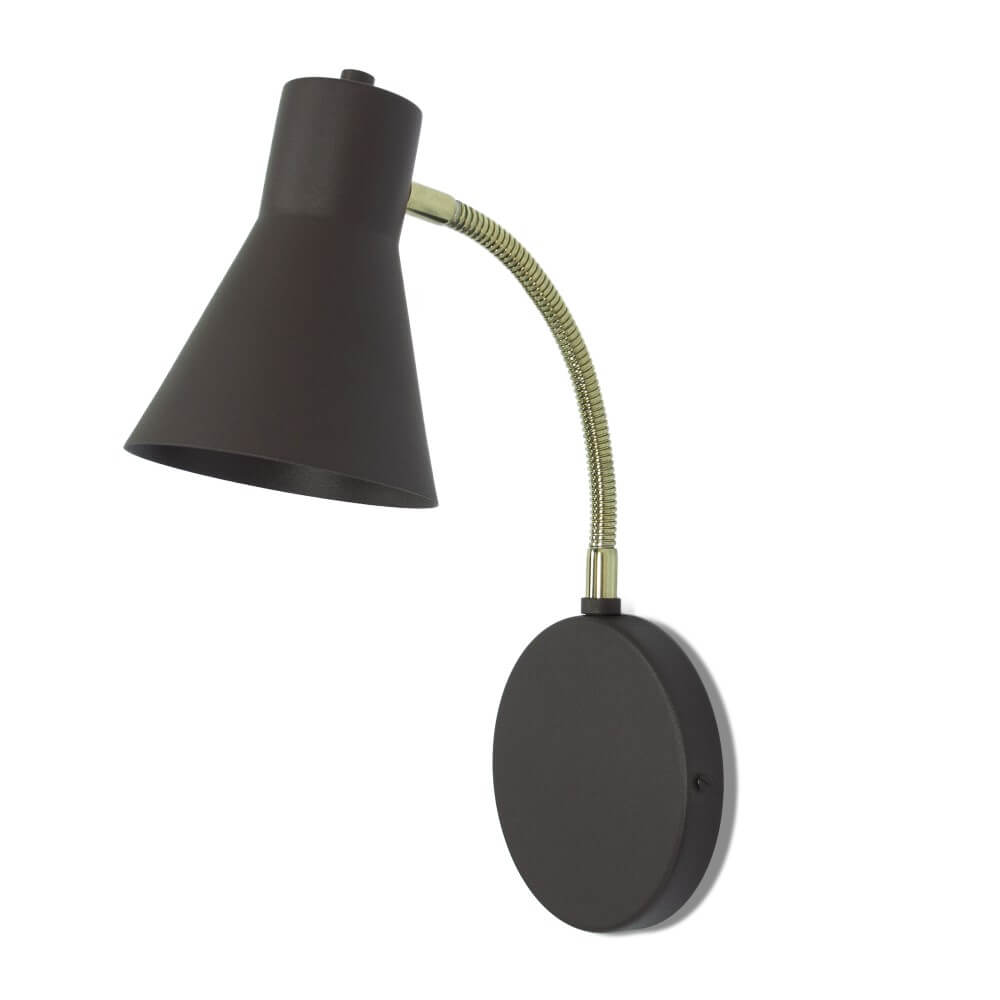 Luminária de Parede Arandela com Flexível Amélia Marrom Cortem Luminária de Parede Arandela com Flexível Amélia Marrom Cortem