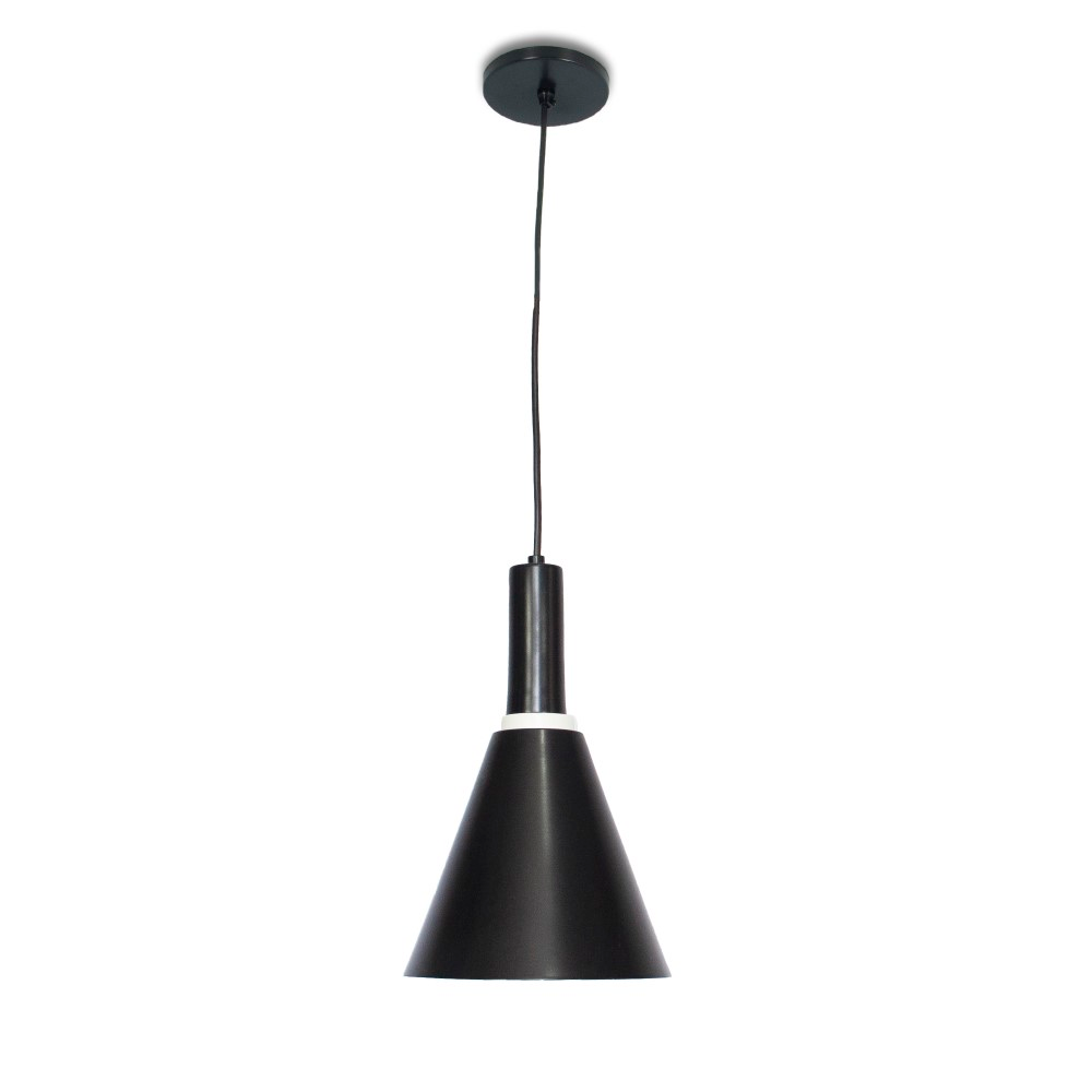 Luminária de Teto Pendente Nísia Cone Preto Luminária de Teto Pendente Nísia Cone Preto