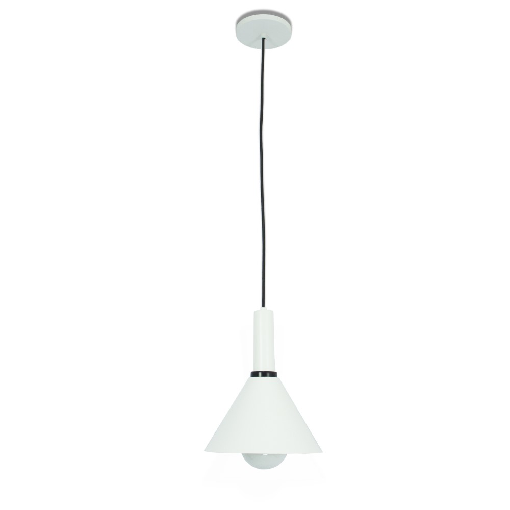 Luminária de Teto Pendente Nísia Cone Branco Luminária de Teto Pendente Nísia Cone Branco