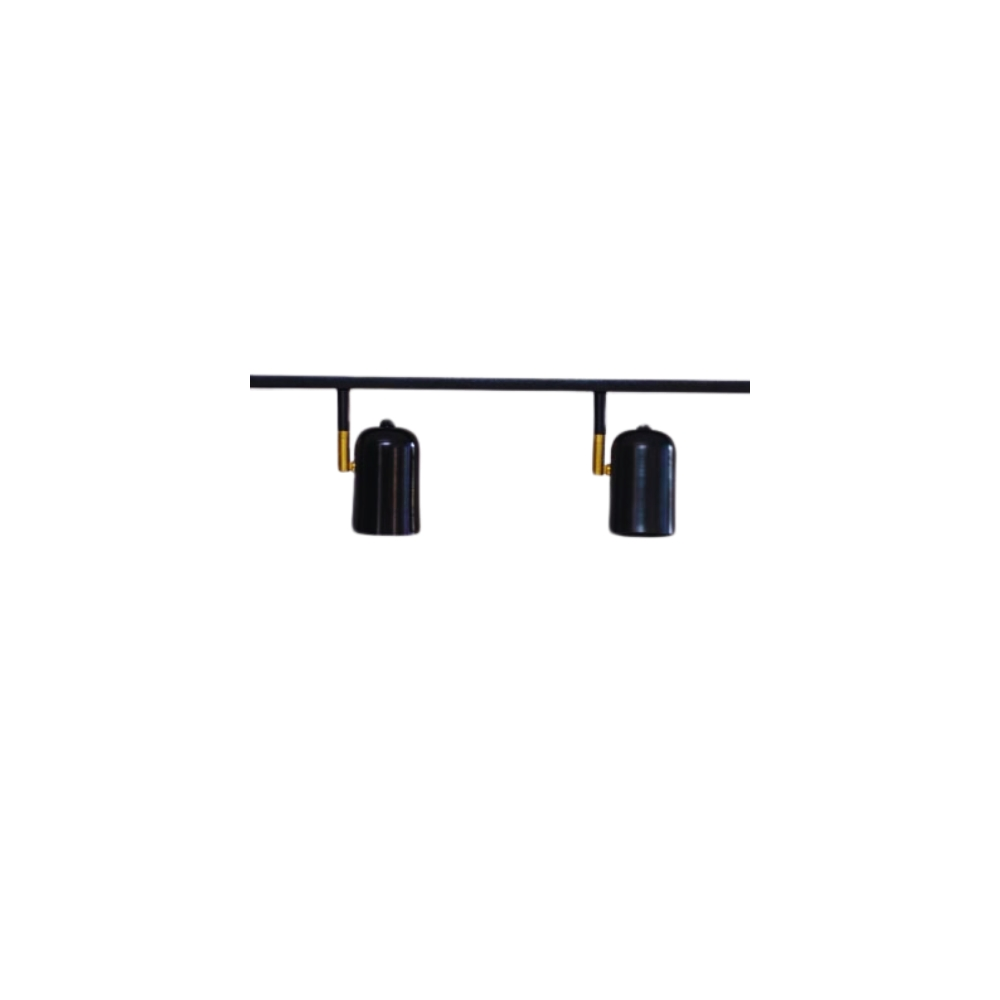 Trilho de Teto com 2 Spots Ewa Preto 50cm Trilho de Teto com 2 Spots Ewa Preto 50cm
