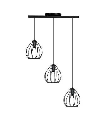 Pendente Aramado Dinamarca Preto 3 Lamp - Nacional Iluminação Pendente Aramado Dinamarca Preto 3 Lamp - Nacional Iluminação